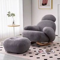 Chaise longue inclinable et pliable en velours capitonné haut de gamme 2026, design élégant pour chambre et salon