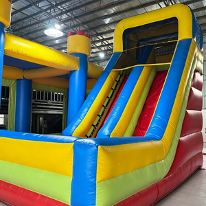Castillo Inflable Colorido con Toboganes Dobles, Material de PVC de Grado Comercial, Equipo de Entretenimiento para Exteriores con 3 Años de Garantía - Product Image 2