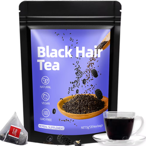 OEM ODM Listo para Enviar Bolsitas de Té Herbal Negro Natural Mezcla de Sésamo Negro, Arroz, Frijol y Goji Favorece la Salud del Cabello 20 Bolsitas - Product Image 1