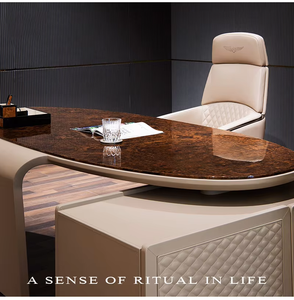 Fauteuil de bureau haut de gamme en acier inoxydable pour salle d'étude, revêtement en cuir microfibre, fauteuil de direction - Product Image 3