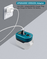 Adaptateur de batterie source d'alimentation DCB094 pour convertisseur de batterie Li ion 18V TYPE-C USB PD3.0 Charge rapide avec lampe de travail 3W