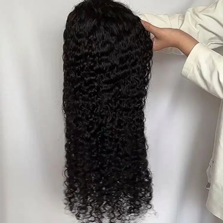 Wholesale 40 Inch Deep Curly Frontal Wig Peruvian Hair 180 250% Density Hd Full Lace Lace Front Human Hair Wigs