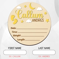 Panneau personnalisé en bois avec nom de bébé pour décoration de chambre d'enfant avec support, cadeau souvenir personnalisé pour nouveau-né, annonce de naissance pour baby shower