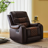 Canapé inclinable moderne extensible en cuir avec structure en bois pour salon, home cinéma et relaxation