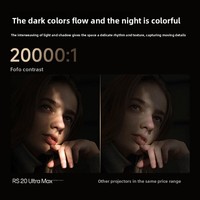 Projecteur de cinéma maison RS 20 Ultra Max à haute luminosité, 4K ultra-clair, laser tricolore, zoom, déplacement, DLP, Android, 5200 lumens