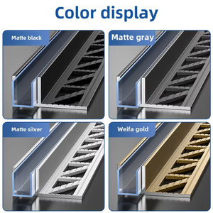 Hiện Đại F-Hình Thủy Tinh Khe Cắm Phòng Tắm Phân Vùng Hợp Kim Nhôm Rãnh Cạnh Dải <span class=keywords><strong>Chrome</strong></span> Cho Khách Sạn Chìm Phòng Tắm - Product Image 3