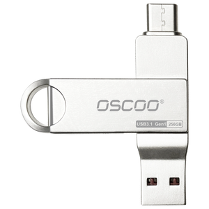 ใหม่ oscoo 2-in-1แฟลชไดรว์3.1ชนิด <span class=keywords><strong>USB</strong></span> โลโก้สีเงินแบบ2-in-C 32GB/64GB/128GB/256GB พร้อมการรับประกัน3ปี - Product Image 6