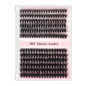 Cils en éventail synthétiques faits à la main, longueurs mixtes, 10 rangées, volume en forme de fleur, <span class=keywords><strong>base</strong></span> pointue, ensemble de cils en grappe, boîte personnalisable - Product Image 5