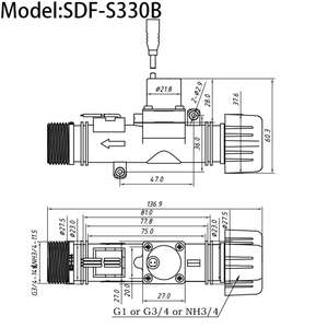 Golden land Smart Wifi Steuerventile 3/4in 6V 9V 12V 24V Garten bewässerungs ventil mit Durchfluss sensor mit Kupfer einsatz SDF-S330B - Product Image 2