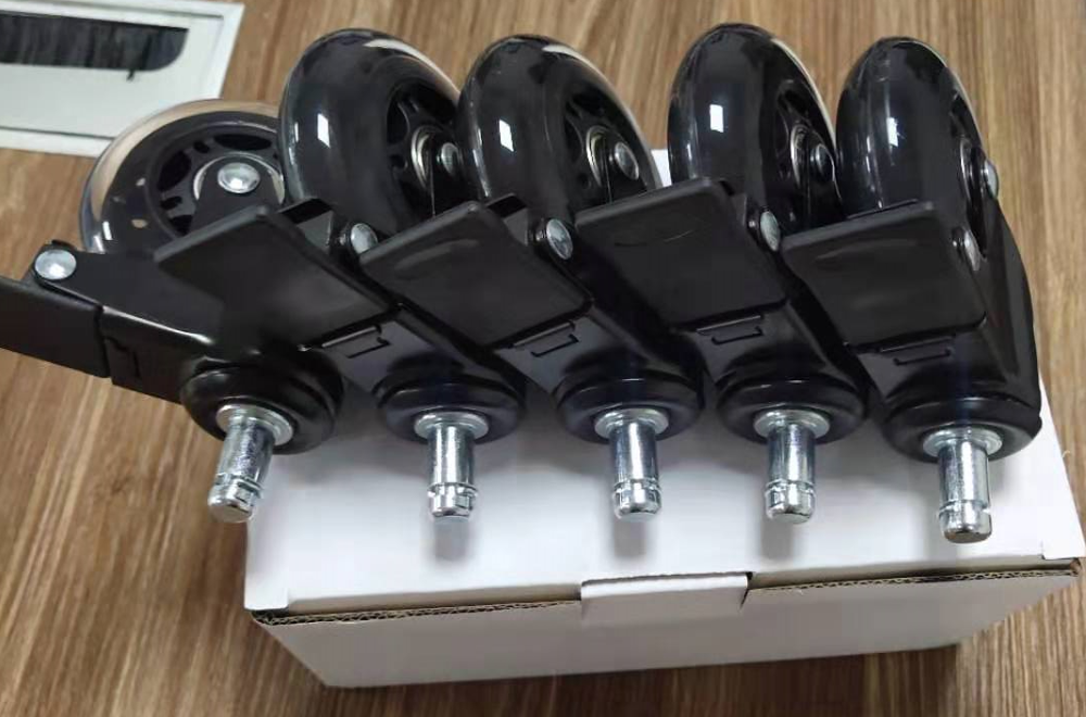 3 Inch Swivel PU Furniture Stem Caster Wheel Brake Light Duty Ball Bearing Customizable OEM Casters for Office Chair Sofa