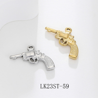 Liontin pistol senapan besi tahan karat berlapis emas hiasan pistol Sniper Multi pola aksesoris pistol cor untuk pembuatan perhiasan DIY