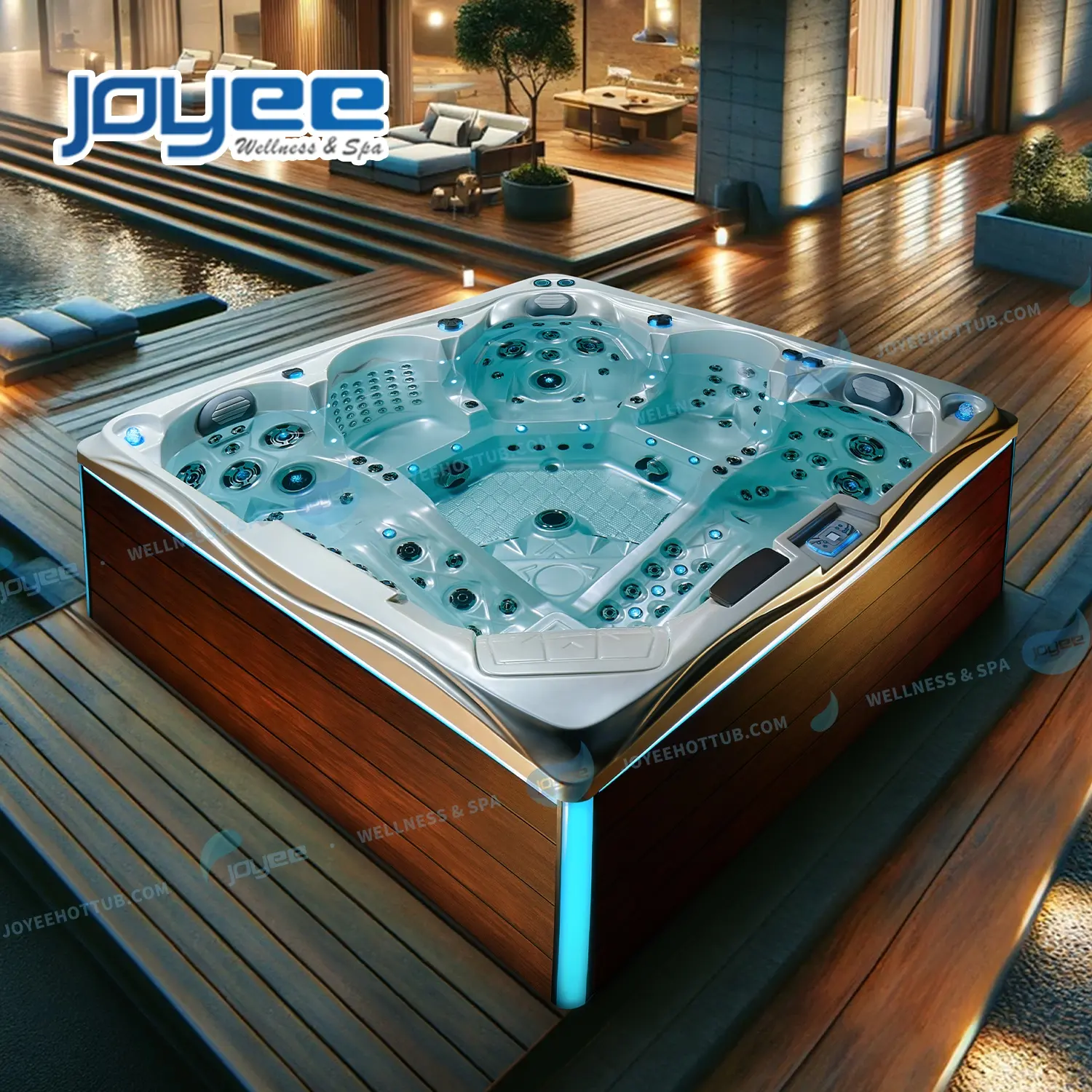 JOYEE Melhor Oferta Portátil Massagem Hot Tub Spa 5 Pessoas Outdoor Combo Massagem Swim Spa Para Villa