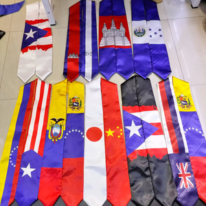 Les étudiants internationaux étudient à bord Drapeau de pays Col en <span class=keywords><strong>V</strong></span> Satin Graduation Stole Sash avec Design Imprimé - Product Image 4