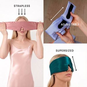 100% Mulberry Silk Thickened Blackout Adjustable Magic Strap <b>Sleep</b> <b>Mask</b> for Side Sleeping Eye Care - Product Image 4