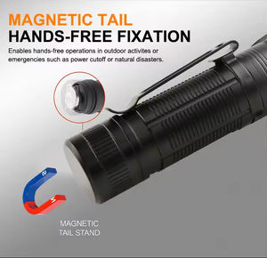 ไฟฉาย LED ขนาดเล็กชาร์จไฟได้ EDC ไฟฉายยุทธวิธีหมุนได้ขนาดเล็กมีแม่เหล็กชาร์จ USB อลูมิเนียมอัลลอยด์ทรงพลัง - Product Image 3