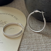 Boucles d'oreilles créoles tendance en argent sterling S925 de style coréen pour femme, grandes créoles de mode Ada Jewelry