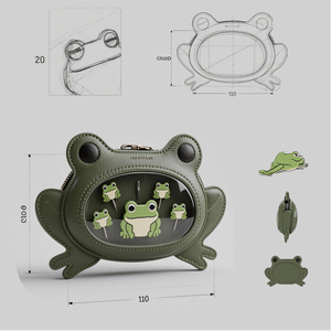 Forma personalizzata animale Ita <span class=keywords><strong>borsa</strong></span> Design la rana uccello e gattino it Bag da soli - Product Image 4