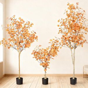 Faux arbre d'eucalyptus en plastique pour extérieur, feuilles d'eucalyptus artificielles, plante en pot artificielle pour extérieur et intérieur, décoration de bureau et de maison, plantes artificielles - Product Image 1