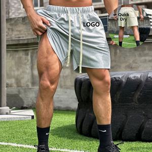 Venta directa de fábrica Muscle Fitness Hombres Deportes de verano Ocio Correr Ejercicio Elástico Suelto Ragged Cotton Gym Shorts - Product Image 1