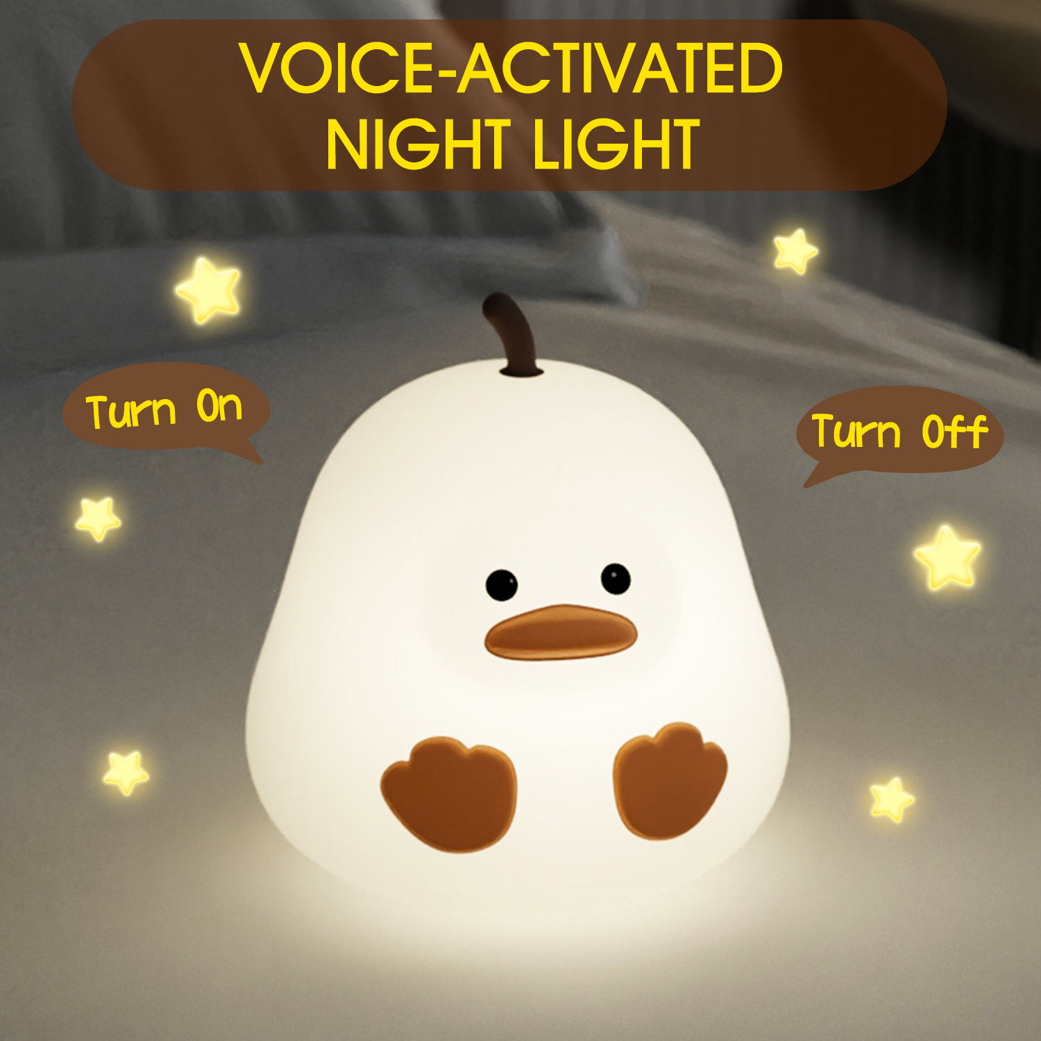 Cartoon Clap Lamp Smart Three Speed Cute Animal Silicone Night Lights Room Eye Protection Sleep Atmosphere Clap Light