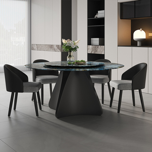 Bàn ăn bằng đá cẩm thạch thân thiện với môi trường sang trọng hiện đại Bàn tròn 4-8 người với <span class=keywords><strong>Susan</strong></span> lười biếng cho trải nghiệm ăn uống sang trọng nhẹ - Product Image 2