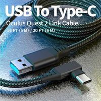 Câble VR 3M 5M 6M USB 3.2 Gen 2 Type C pour transfert de données et charge, compatible Steam pour accessoires VR Oculus Quest 2