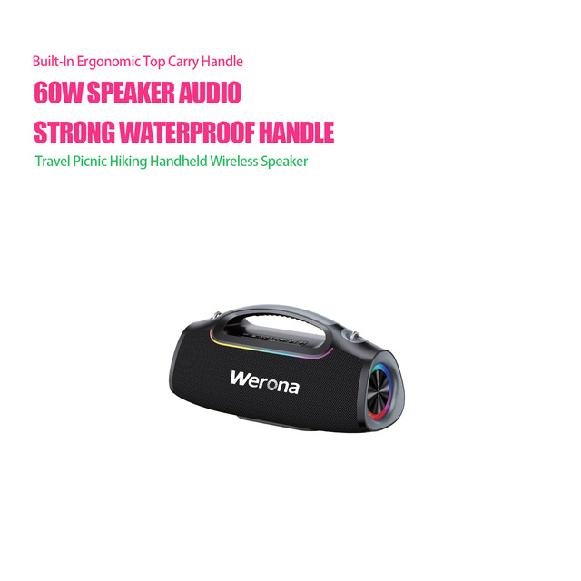Dual RGB Light Portable Party Speaker 50-100W Output Power Enhanced Heavy Bass Waterproof Wireless Speaker Ergonomic Carry