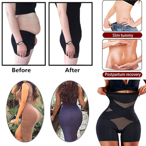 Culotte gainante ajustable taille haute pour sculpter le corps, rehausse les hanches, post-partum, en polyester anti-transparence - Product Image 4