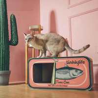 Prix d'usine Griffoir pour chat moderne et classique en forme de boîte de conserve de thon, en carton ondulé durable, à 2 niveaux, écologique