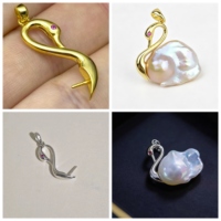 Pendentif en perle baroque, Collier en perles baroques, Monture de collier avec pendentif en perle, Breloque pendentif cage, Collier de bijoux baroques