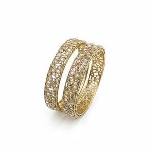 Elegant & Luxurious Gold Plated Crystal Stone Bracelets & <b>Bangles</b> <b>Set</b> Premium Jewelry Collection - Product Image 2