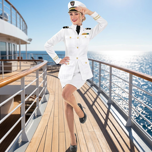 Uniforme Completo de Capitán para Mujer de Alta Calidad, en Poliéster, Incluye Gorra con Visera + Camisa + Falda, Servicio OEM, Marca Personalizada - Product Image 2