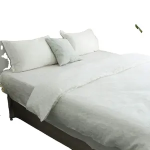 Parure de lit en lin français, ensemble de housse de couette 100% naturel, Style délavé, couleur unie, literie pour la maison, 3 pièces