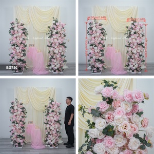 Centro de mesa floral para fiestas, decoración con rosas, fondo floral para fotografía de bodas. - Product Image 2
