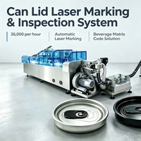 Machine de marquage laser à fibre en ligne pour le marquage de codes d'étiquettes et de capsules à ouverture facile des produits alimentaires et la collecte complète des données