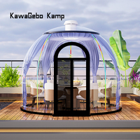Dôme de glamping transparent en polycarbonate PC préfabriqué de forme géodésique de 3,25 m de diamètre pour l'extérieur Kawagebo Kamp