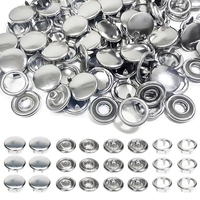 Bouton pression écologique à cinq broches en métal durable argenté pour vêtements en cuir à usage multiple