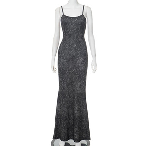 FS10525A Print Party Club <span class=keywords><strong>Maxi</strong></span> Dress Outfits para mujer Moda sin mangas Bodycon Vestidos de noche - Product Image 6