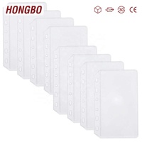 FB TK vente chaude 8 pièces poches pour cartes transparentes pour taille A7 avec 6 trous reliure pour ordinateur portable à 6 anneaux sacs à feuilles mobiles