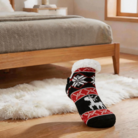 Bottes d'intérieur chaudes en sherpa pour femme, doublées polaire, respirantes, antidérapantes, pour l'hiver, cadeaux de Noël en gros