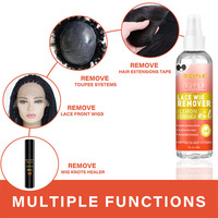 Vente en gros d'extensions de cheveux spray de colle et dissolvant pour perruques en dentelle ruban adhésif pour enlever les perruques grande taille dissolvant adhésif de liaison
