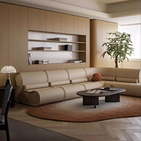 Mobilier d'hôtel de luxe moderne, ensemble de canapés trône pour hall d'appartement 5 étoiles de qualité commerciale, en cuir véritable, métal et bois, personnalisable