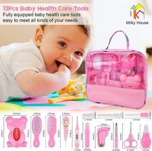 Bộ dụng cụ chăm sóc bé sơ sinh 13 món với nhiệt kế, dụng cụ đo nước, dụng cụ cho thuốc và chất liệu an toàn - Product Image 6