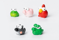 Figurine de coq aux grands yeux, poulet, grenouille, loup, cochon, coq, crocodile en résine, figurine de collection, animal de ferme Kawaii 3D, cadeaux pour enfants, vente en gros