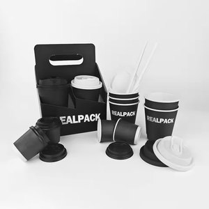 Vasos Desechables de Papel Kraft de Doble Pared, Resistentes al Agua, con Logotipo Personalizado Impreso, para Café, Té y Bebidas para Llevar, con Tapas, Venta al Por Mayor - Product Image 1