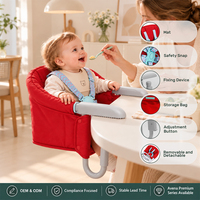 Chaise de salle à manger pliable rapide avec dossier rembourré, double fixation à verrouillage sécurisé, sac de rangement arrière et siège d'alimentation intégré