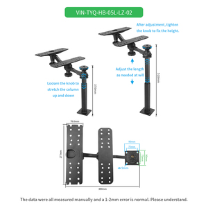 Support de sondeur de pêche robuste VINmounts, double base télescopique en aluminium de 14,6 à 20,1 pouces pour écrans marins de 7 à 16 pouces - Product Image 3