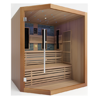 Saunaking Salle de sauna infrarouge lointain Panneau infrarouge Tube chauffant en céramique Suana Room 4-5 Personnes Cabine infrarouge