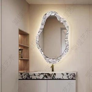 <span class=keywords><strong>Espejo</strong></span> Decorativo de <span class=keywords><strong>Baño</strong></span> de Moda de 60X100CM, <span class=keywords><strong>Espejo</strong></span> Irregular de Estilo Retro del Norte, <span class=keywords><strong>Espejo</strong></span> de Escritorio - Product Image 4