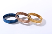 Bracelet en maille d'acier inoxydable hautement extensible, color block, jonc métallique, approvisionnement direct usine, accessoire de mode unisexe